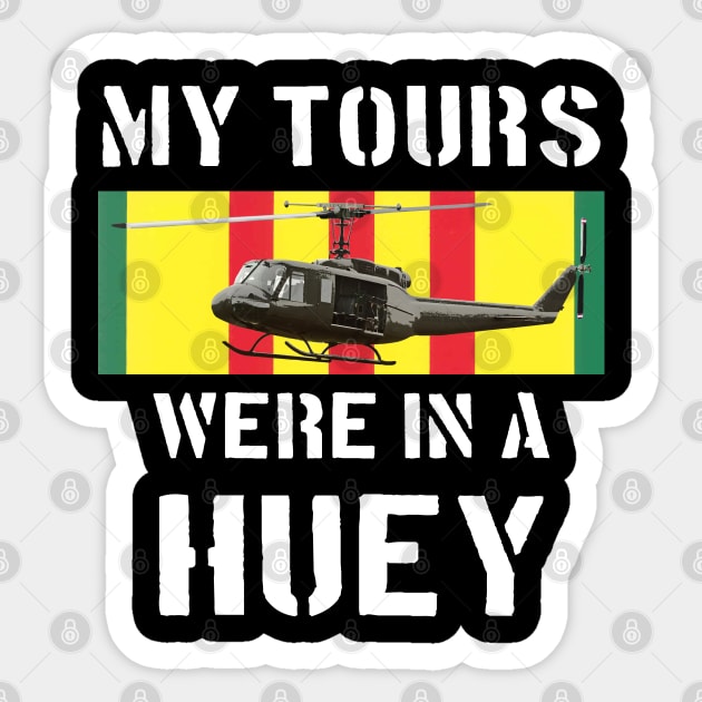 Vietnam Veteran UH-1 Huey Helicopter Sticker by Dirty Custard Designs 